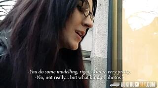 bella beretta in glasses gets pounded