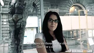 bella beretta in glasses gets pounded