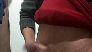 skinny guy masturbating with clothes on