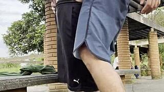 young guys fucking openly in the public square, watched by passersby