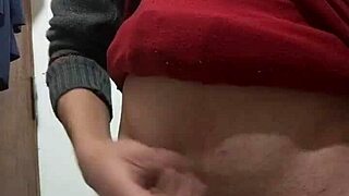 skinny guy masturbating with clothes on