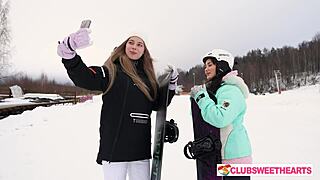 from snowboarding to fucking pussy? alice flore and amelia ost at 18yo