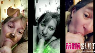 Blonde mature slut acts like a young one sucking cock