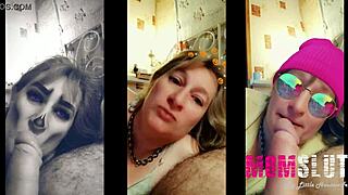 Blonde mature slut acts like a young one sucking cock