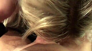 Small 18+ blonde slut deepthroats big cock cumshot homemade