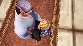 sex in the throne room with sexy anime hentai blowjob