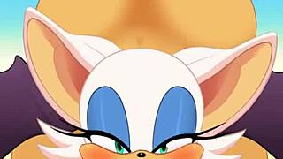 rouge sucking cock and swallowing cum while ass fucked