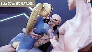 Samus caught in wild 3D cartoon ass trap