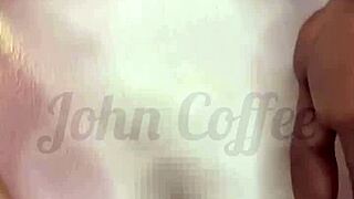 Japanese pornstar Lina Nakamura getting fucked by big black cock until squirting while cuckold watches.