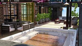 Blonde Milf Bathes Publicly in Hentai Gameplay