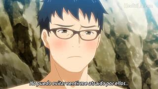 Blonde girl Linda relaxes on the beach in hentai style