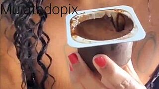 latina milf fulfills fan's fetish by licking everything on webcam