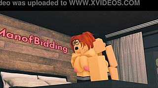 Nerdy ginger slut gets banged hard in Roblox bedroom scene