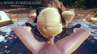 genshin impact hentai pov fischl blowjob with cumshot on face in japanese anime