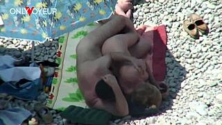 Whoa, mature couple banging hard on beach under hot sun 🌞