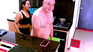 Surprise in Kitchen with Big Cock