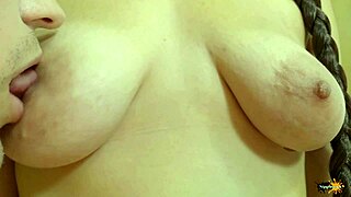 Close Up Nipple Play with Big Natural Tits and Wet Sucking Action