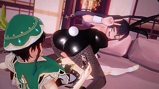 Mona Seduces with Wild Cowgirl Riding in Anime