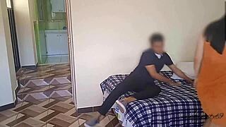 Wow, my gay friend fucks me after underwear reveal! He can't resist naked body and wants to fuck before husband arrives!