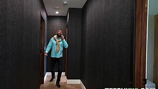 Petite sitter gives hardcore blowjob in pov