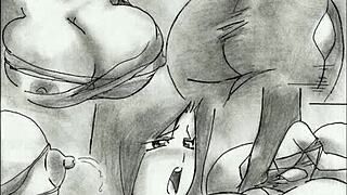 I’m obsessed with this giantess breast expansion in animated comic comp 2