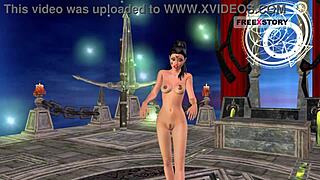 In this animated 3D cartoon, an Indian BBW strikes sexy poses in various positions