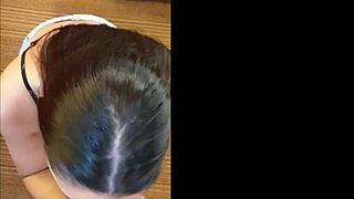 The 10/10 gorgeous colombian queen licks and sucks a huge big cock in this amateur scene.