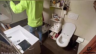 Spying on guy in the shower