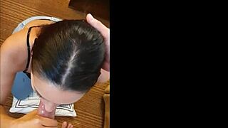 The 10/10 gorgeous colombian queen licks and sucks a huge big cock in this amateur scene.