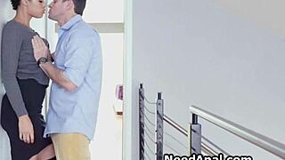 Curly chocolate girlfriend in a reality scene