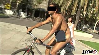 Wet Shirt Brunette Licks Monster Cock Outdoor!