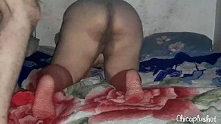 Latina BBW MILF seduces roommate with red stockings