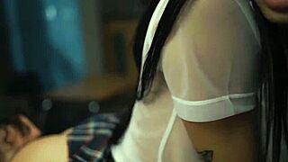 Bad School Girl Gets Bent Over for Doggystyle