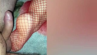 Latina BBW MILF seduces roommate with red stockings