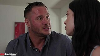 Tattooed Babysitter in Quickie Cowgirl on Daddy's Monster Cock with Dirty Talk