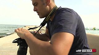 Beautiful spanish aysha gets cumshot on big ass in public