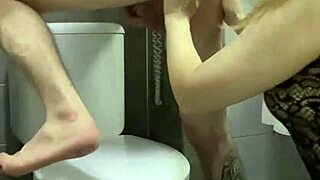 Brunette Girlfriend Dominates Husband with Toilet Fuck and Ass Licking