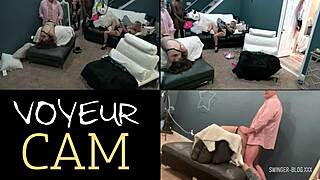 amateur swingers in lingerie get pussy fucked hard!