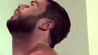 Firefighter fucks plumber in bar bathroom.