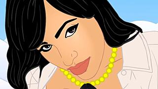 lisa ann bends over for monster cock in hentai milf adventure