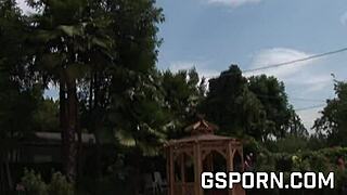 Watch these sexy lesbian milfs with big tits fucking hard near the swimming pool