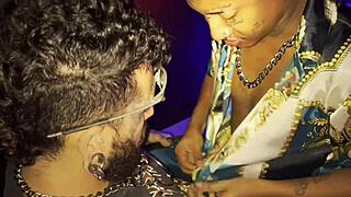 Brazilian twink gets bent over for bareback doggystyle christmas present