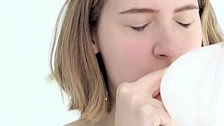 Young Babe Blowing and Popping Her First Balloon