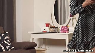 Young Courtesan Gets Fingered and Ridden to Orgasm