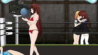 Yo, Princess Karin battles Nina in the ring. This catfight turns into hot lesbian action!