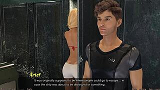 Whoa! First kiss with redhead Haylee in Stranded in Space 33!