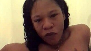 playing with my dildo in the shower, big tits bouncing, inviting black cock for threesome