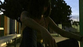 Brunette performs intense blowjob on sayro, refusing to let go.