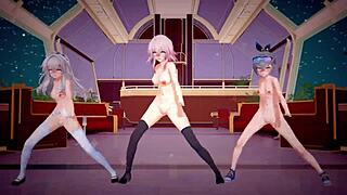 Honkai Star Rail Girls Clara, March 7th, Silverwolf In Hentai Action!