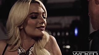 Mega hot blonde babe Kenna James sucks and rides big fat dick